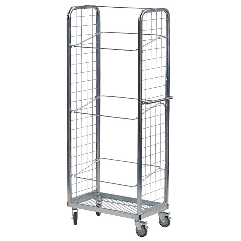 2-Sided Display & Merchandise Picking Trolley with 3 'C' Shelves - 1710 x 710 x 410mm