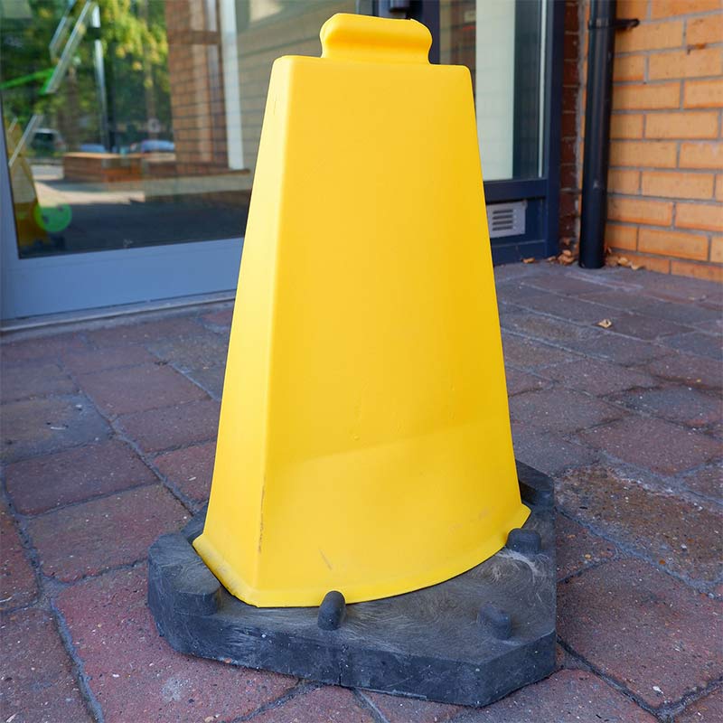 2-Sided Yellow Hazard Warning Cone - Blank