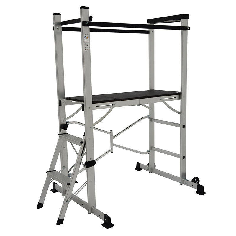 Climb-It 2 Tread Folding Work Platform with Tool Tray - 1550 x 930 x 1140 (H  x W x D mm)
