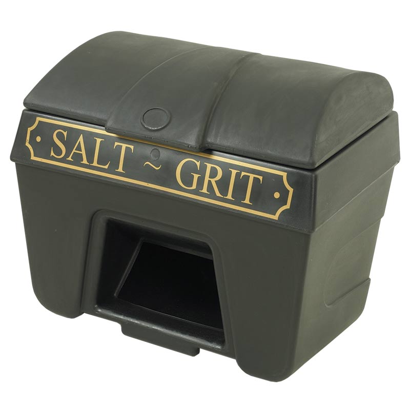 200L Black & Gold Victoriana Grit Bin with hopper feed (no lock) 