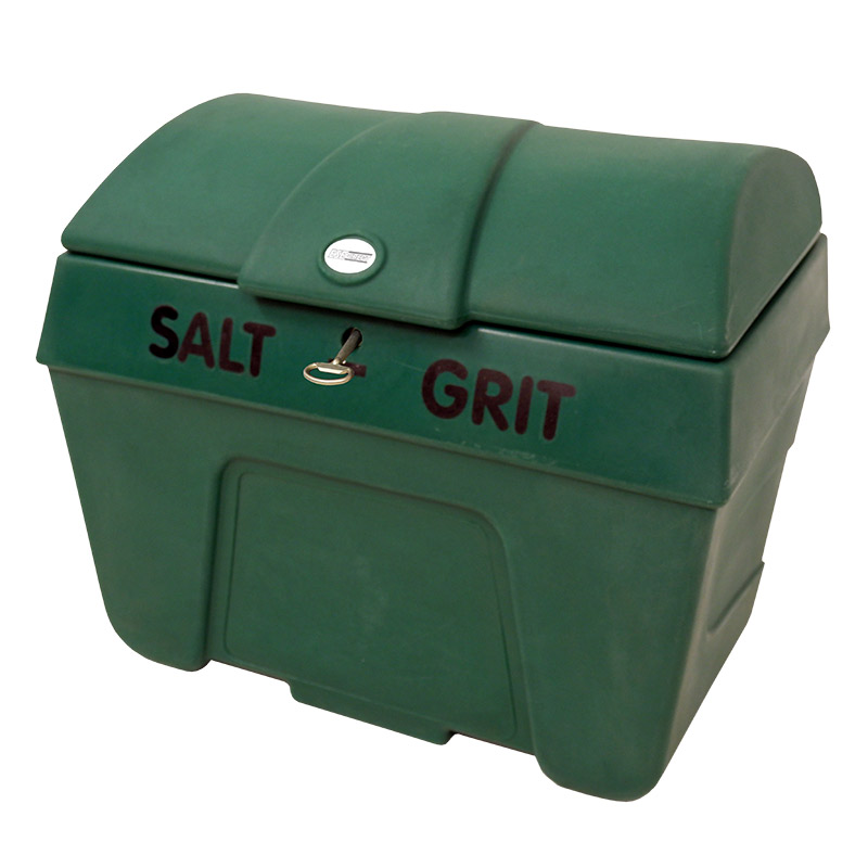 Polyethylene grit bin with key lock - green, 200L