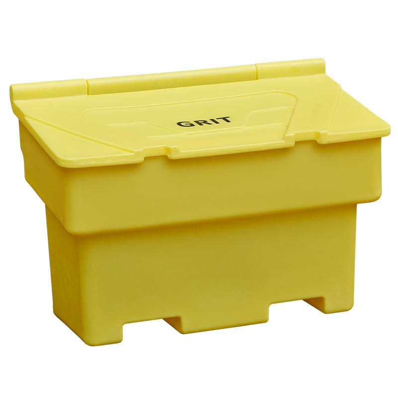 Standard 200L Grit Bin with 1 Hasp and Staple - 720 x 1020 x 520mm - medium density polyethylene with forklift pockets
