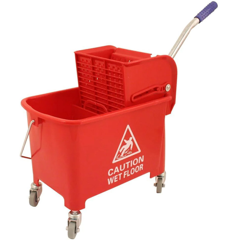 Mobile Mop Bucket with Wringer - Red