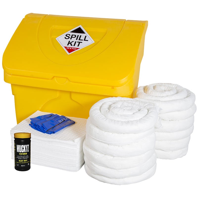 240L Oil and Fuel Spill kit with Yellow Storage Bin