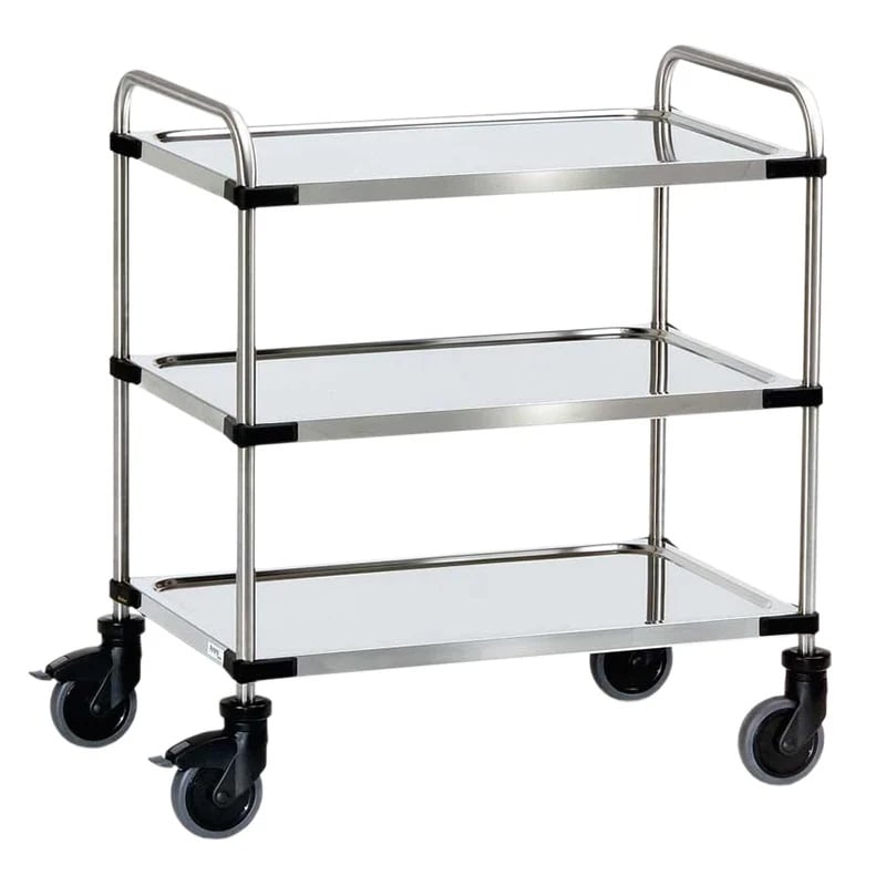 3 Shelf Modular Stainless Steel Trolley - Shelf Size 1000 x 600mm