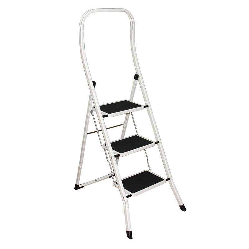 Folding step stool - 3 tread - EN 14183 compliant, GS & TUV certified - 150kg load capacity