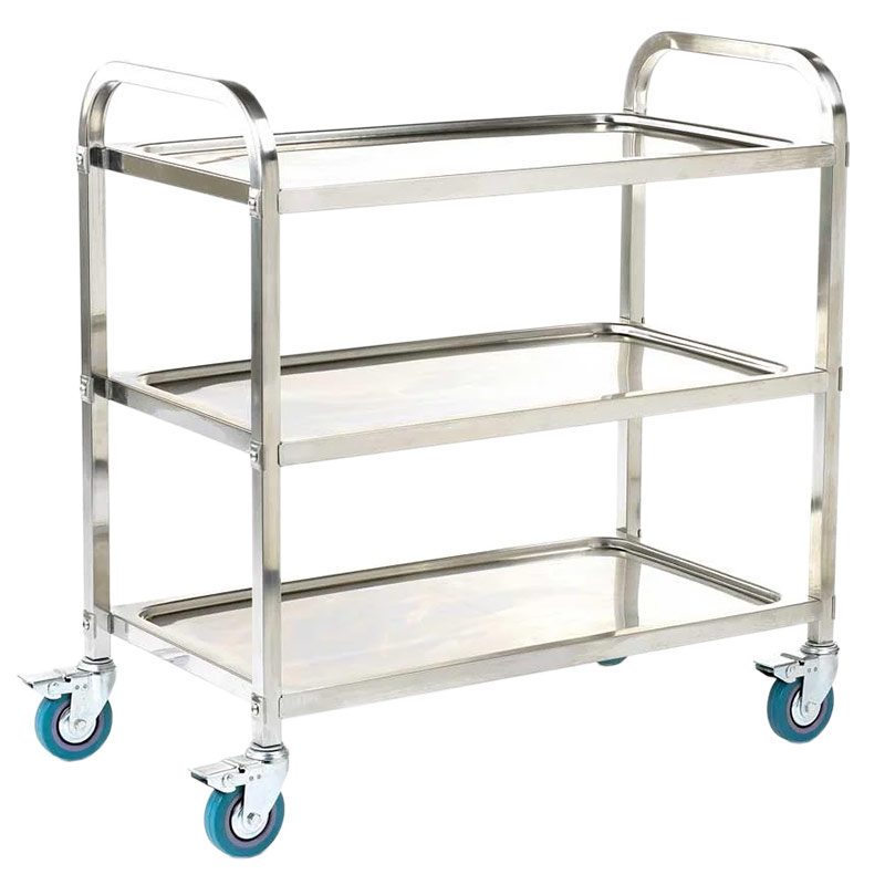 304 grade Stainless Steel Trolley - 3 Shelves 100kg capacity