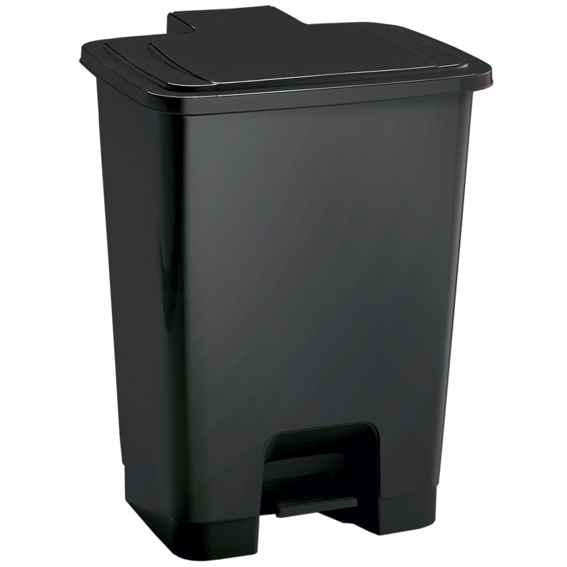 Coloured Pedal Recycling Bin - 30L - Black 