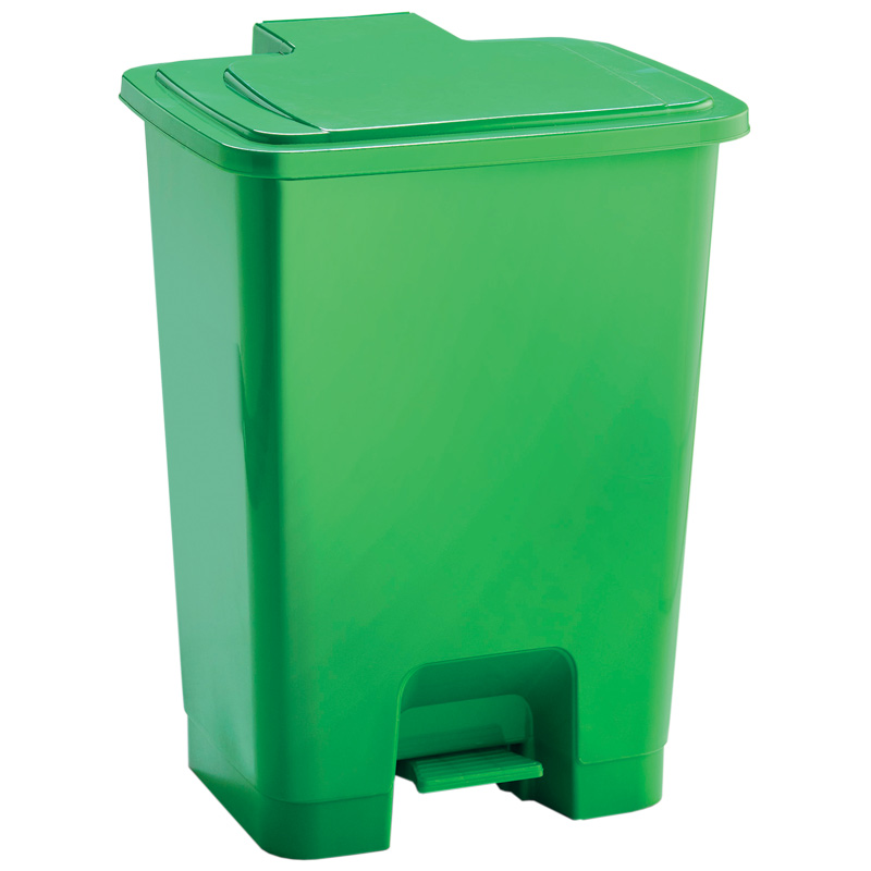 Coloured Pedal Recycling Bin - 30L - Green
