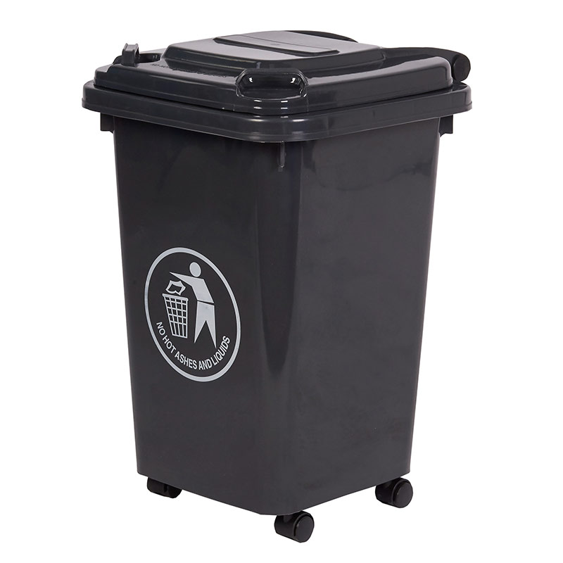 30L Dark Grey Indoor Wheeled Bin - 520 x 350 x 400 - Complies to BS/EN 840