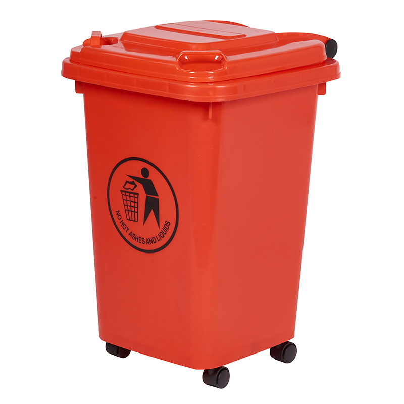 30L Red Indoor Wheeled Bin - 520 x 350 x 400 - Complies to BS/EN 840