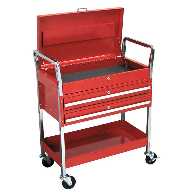 Sealey Heavy Duty Workshop Trolleys - 2 tray with top box and drawers