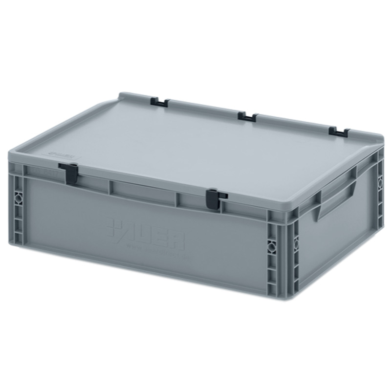 Solid Euro Container with Integral Lid - 33 Litre - 600 x 400 x 186mm