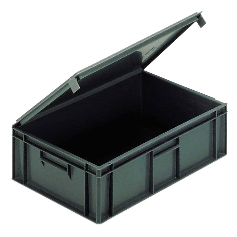 Solid Euro Container with Integral Lid - 33 Litre - 600 x 400 x 186mm