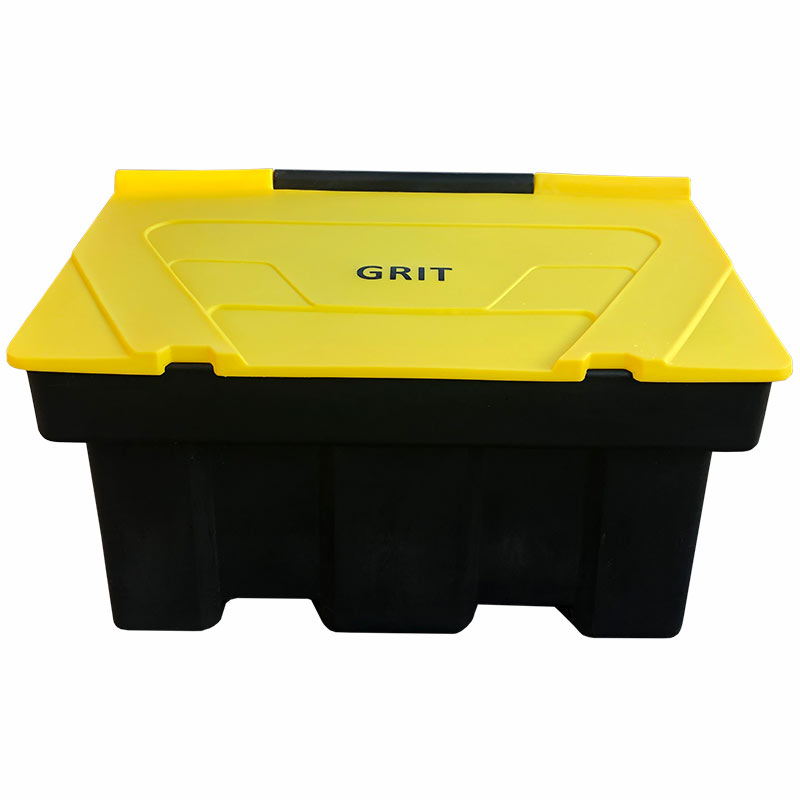 350L Black and Yellow Grit Bin made from Recycled Polyethylene -750 x 725 x 1200mm