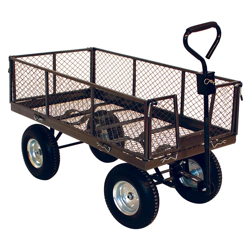400kg Industrial Platform Truck with Pneumatic Tyres & Mesh Platform - 1520 x 745mm Platform
