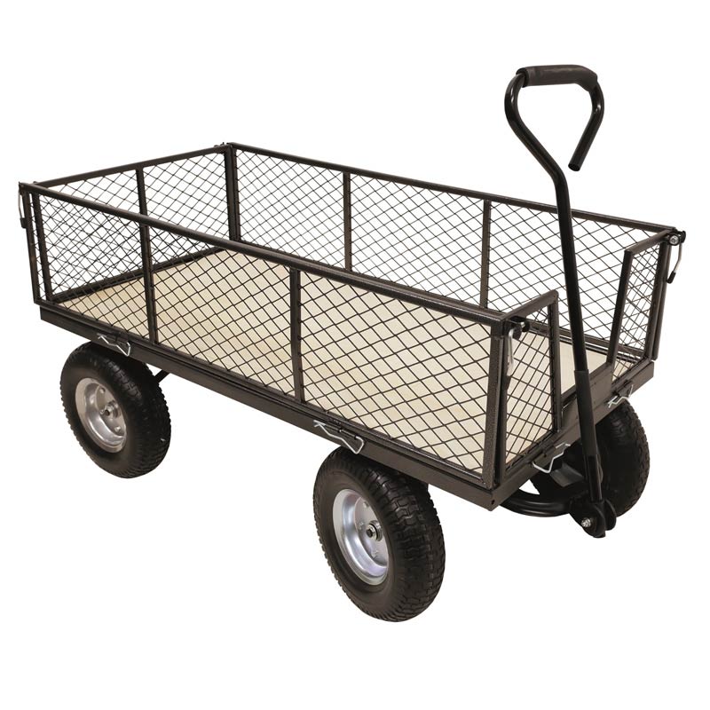400kg Mesh Platform Truck with Plywood Deck & Puncture Proof Tyres - 1250 x 590mm Platform
