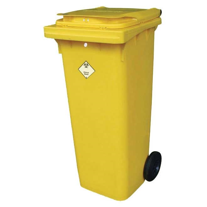 Clinical Waste Lockable Wheelie Bin -120 litre  - 930 x 480 x 555