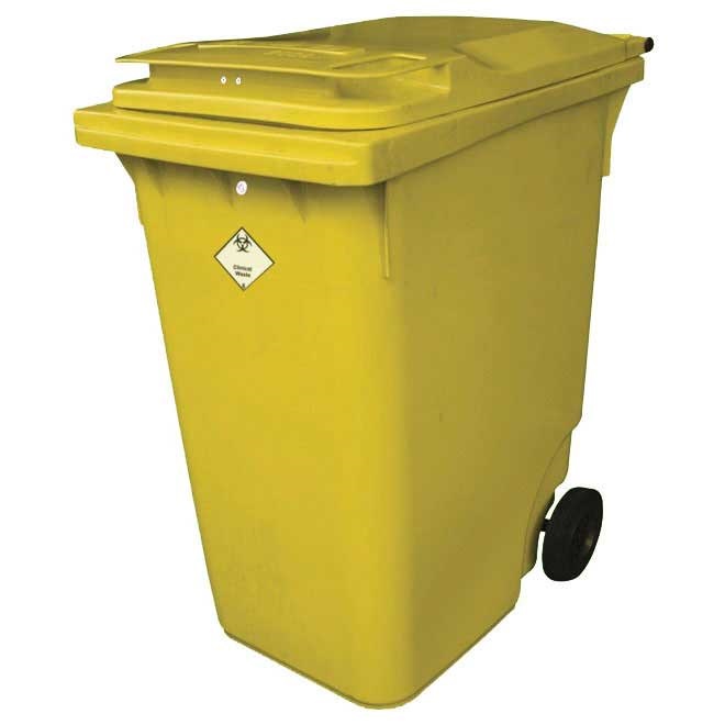 Clinical Waste Lockable Wheelie Bin - 360 litre - 1070 x 620 x 860