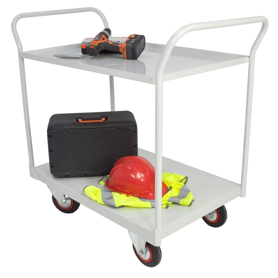 2 Tier Fully Welded Steel Shelf Trolleys - 1050 x 900 x 600