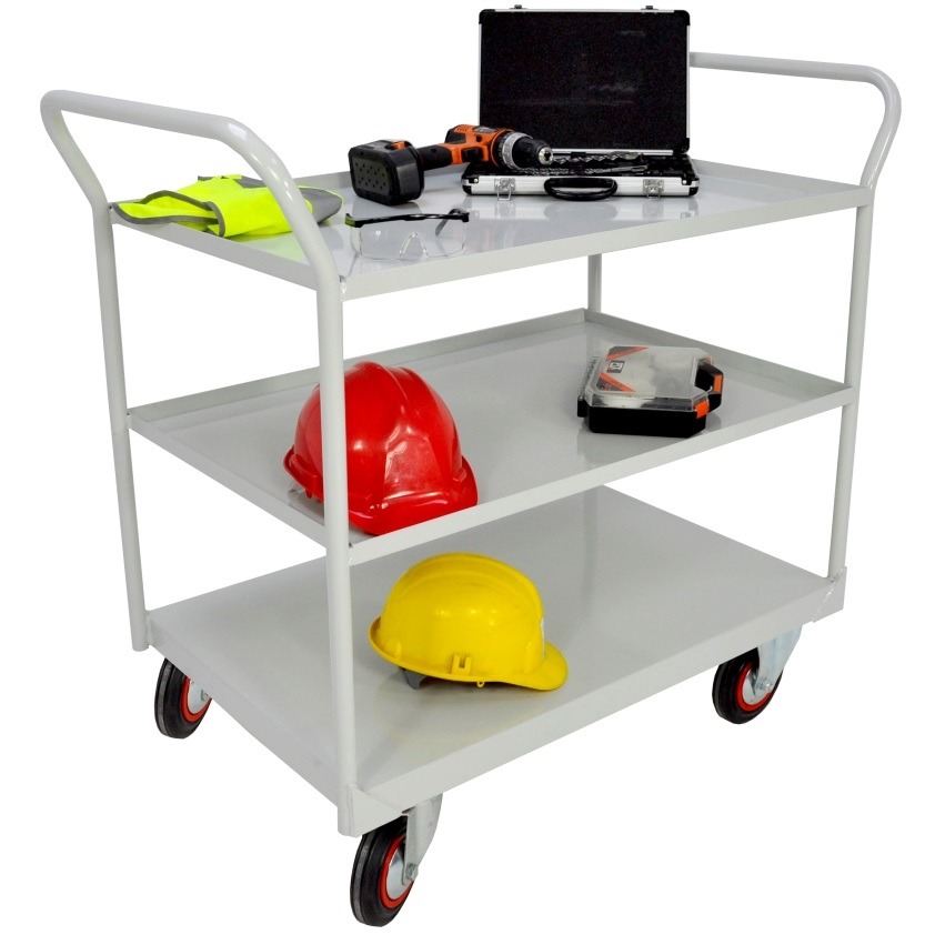 3 Tier Fully Welded Steel Shelf Trolleys - 1050 x 900 x 600