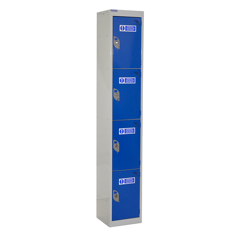 4-door PPE Locker - 1800 x 300 x 300mm - Reaction to Fire Classification EN 13501-1 - Germ Guard Active Technology paint