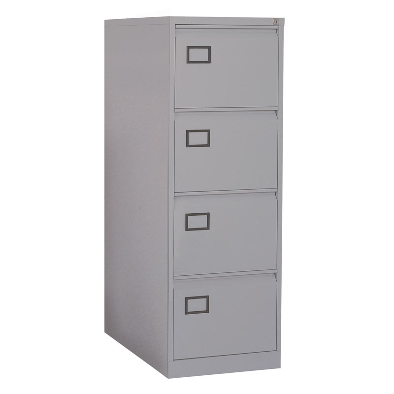 Express lockable metal filing cabinet - 4 drawer - grey