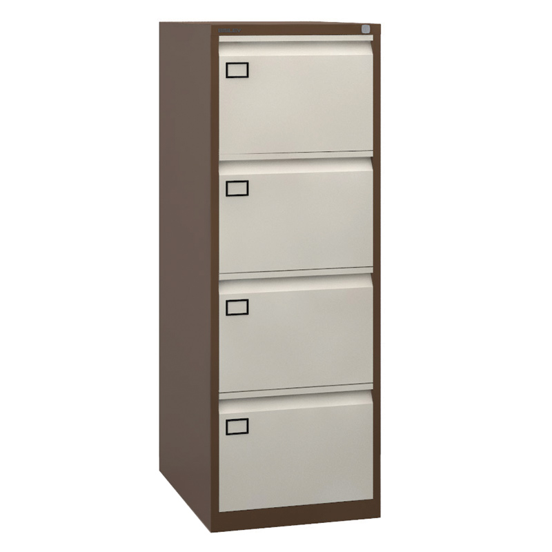 Express lockable metal filing cabinet - 4 drawer - coffee/cream