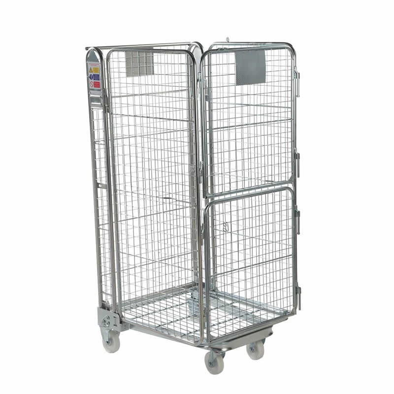 4 Sided Nestable Roll Cage Trolley with A Frame and two piece stable door - 1425 x 735 x 850