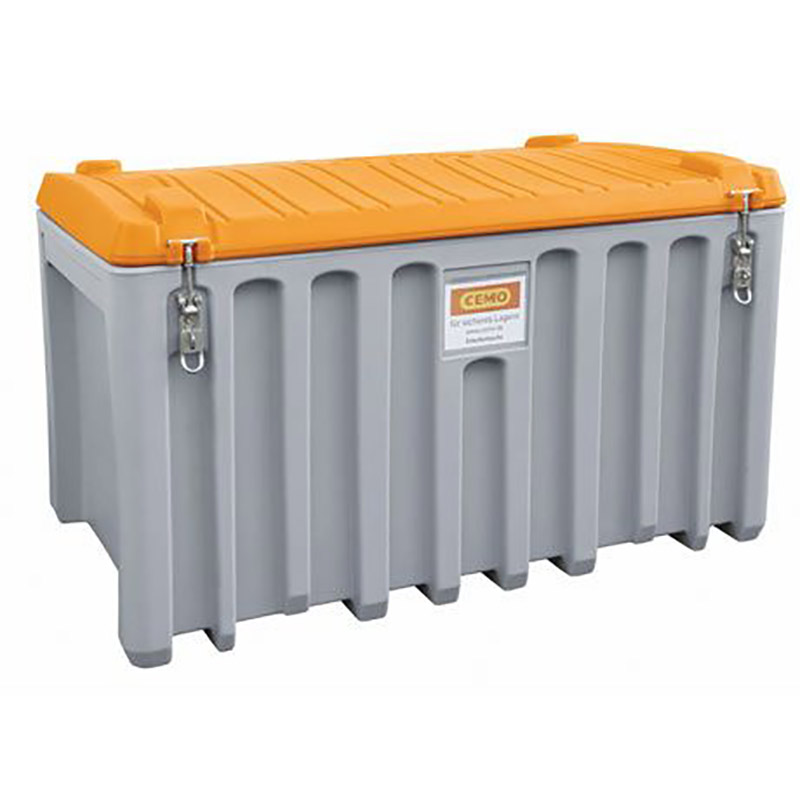 CEMbox Heavy-Duty 400L Storage Box - Grey & Orange - 750 x 790 x 1200mm