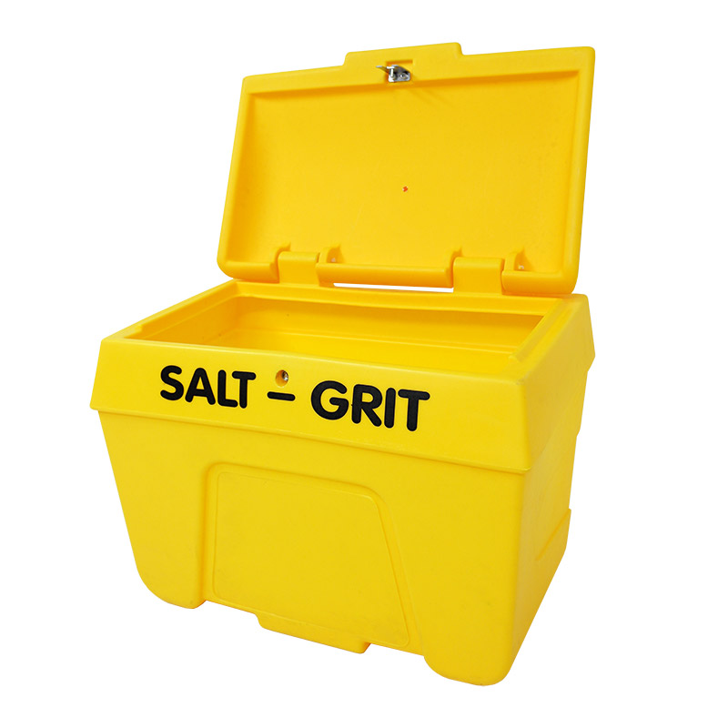 Polyethylene grit bin with key lock - yellow, 400L