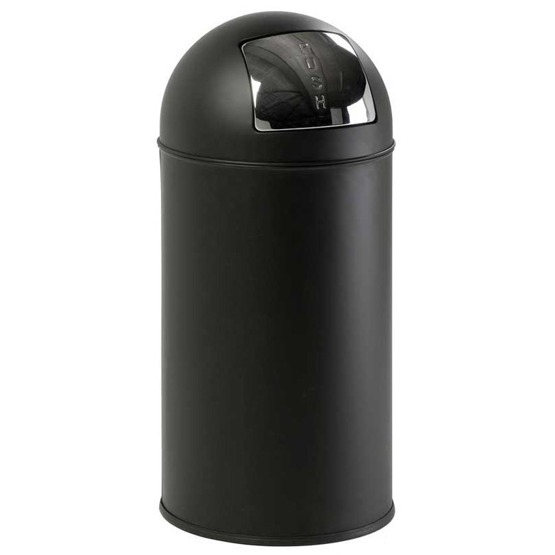 40L Steel Push Bin - Painted Black - 740 x 350mm