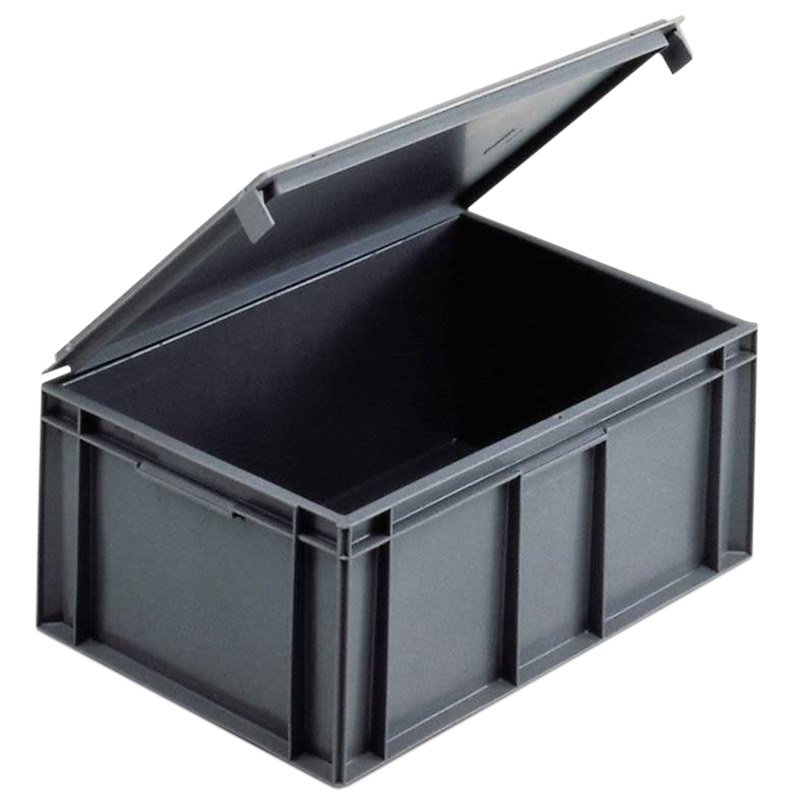 Solid Euro Container with Integral Lid - 45 Litre - 600 x 400 x 246mm