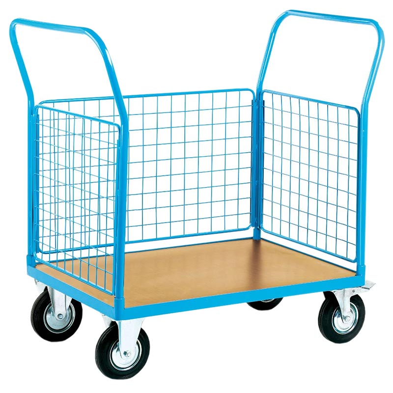 Modular Platform Truck 3 Mesh Sides - 1200 x 800mm Platform - 500kg