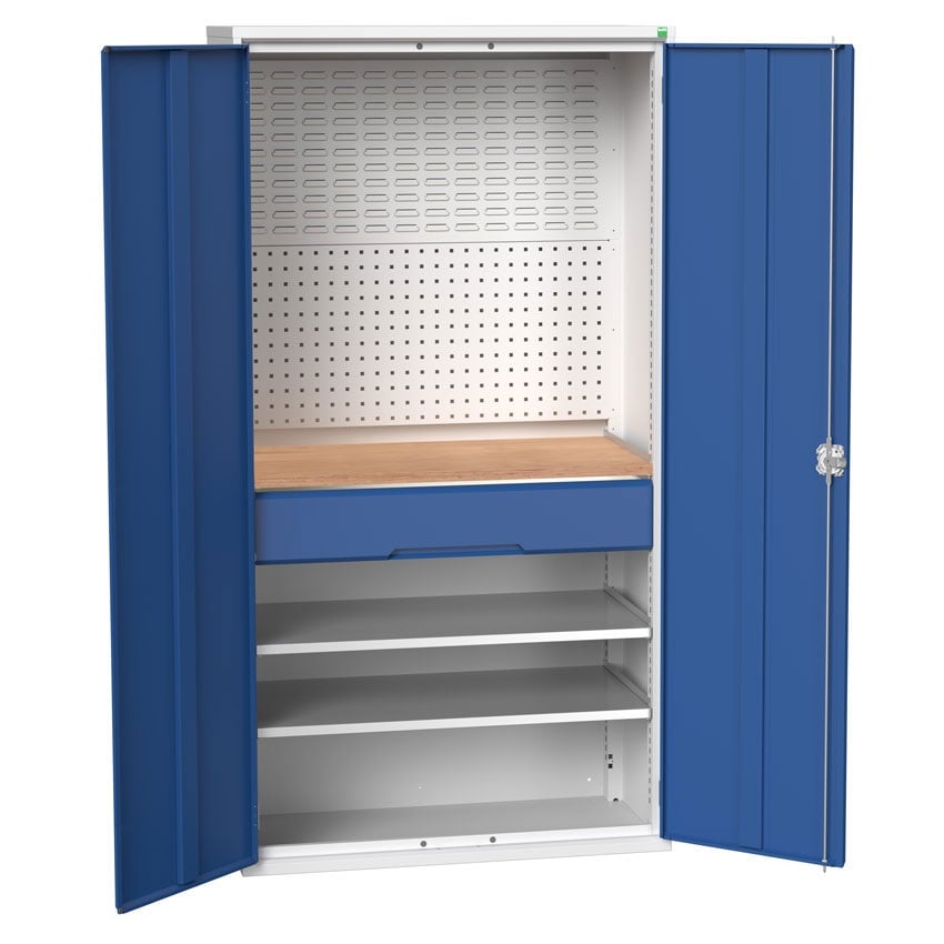 Bott Verso Fitted Tool Cupboard (worktop, 1 drawer, 2 shelves, 1 x perfo, 1 x louvre panel)