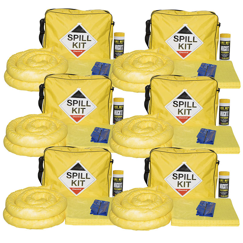 50L Chemical Spill Kits in Yellow Shoulder Bag - Pack of 6