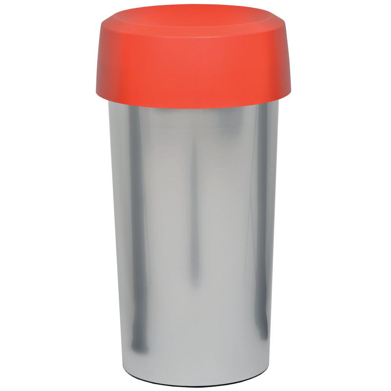 Coloured Coded Open Top Recycling Bin - 50L - Red Lid
