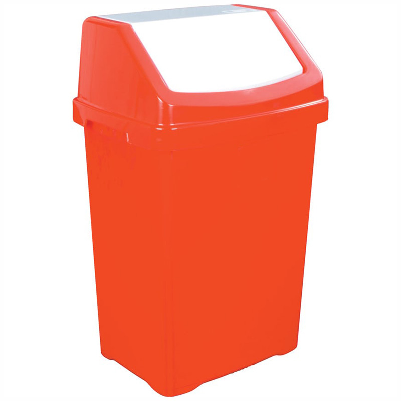 50L Red Plastic Recycling Swing Bin