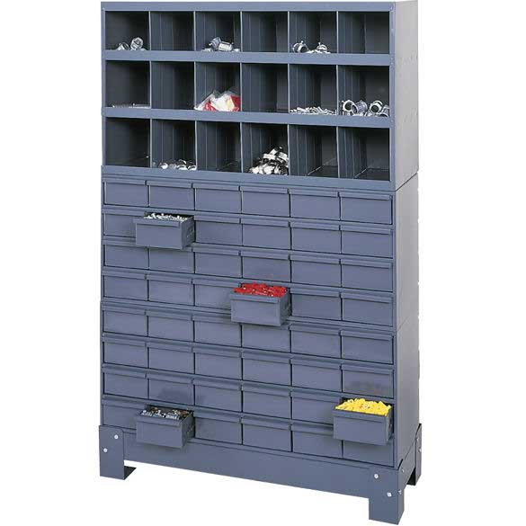 Modular Steel Storage System with 48 Drawers and 18 Compartments - 1447 x 857 x 311mm
