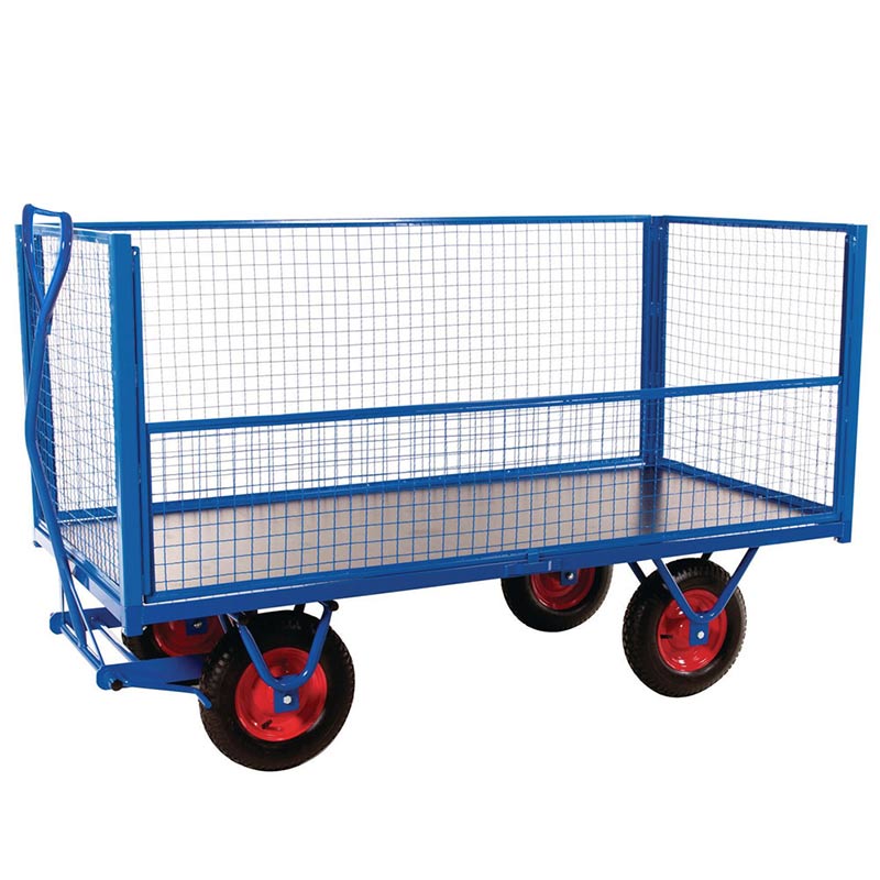 Kongamek 750kg Turntable Truck with Brake & Mesh Sides - 1260 x 2000 x 1000mm