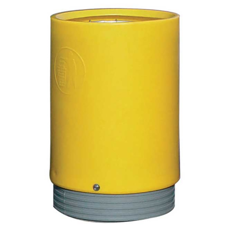 Outdoor Open Top Litter Bin - Yellow