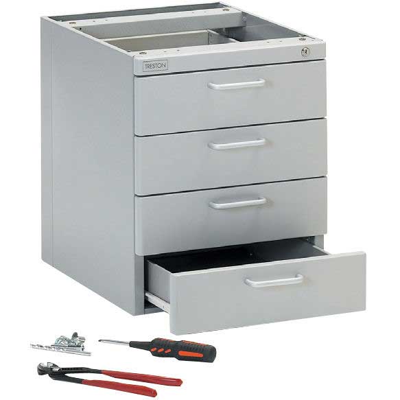 L/D 4 Drawer Cabinets for TP/TPH/WB workbenches 455 high