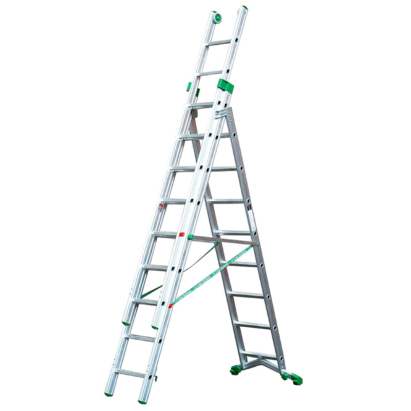 Combination Ladder with Telescopic Stabiliser - 9 rungs - 2.9m Closed Length - EN131 Compliant