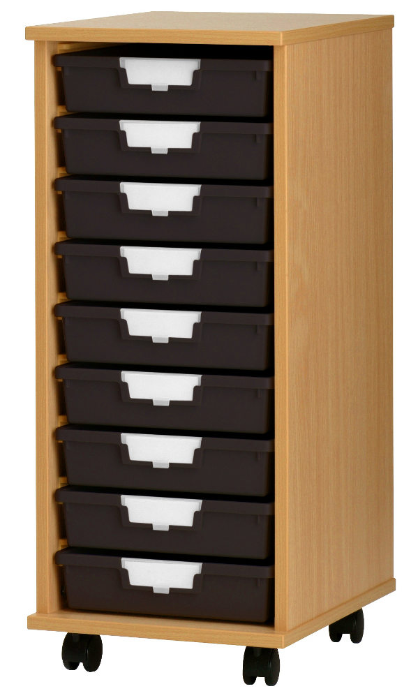 Wooden Racks with 9-S type Plastic Trays 985h 365w