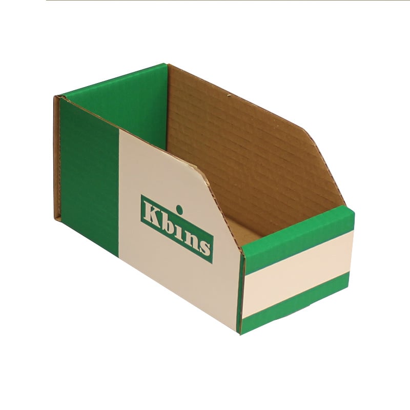 K-Bins - A Range Open Front Fibreboard Shelf Bins - 100 h x 100 w x 200 d - Pack of 50