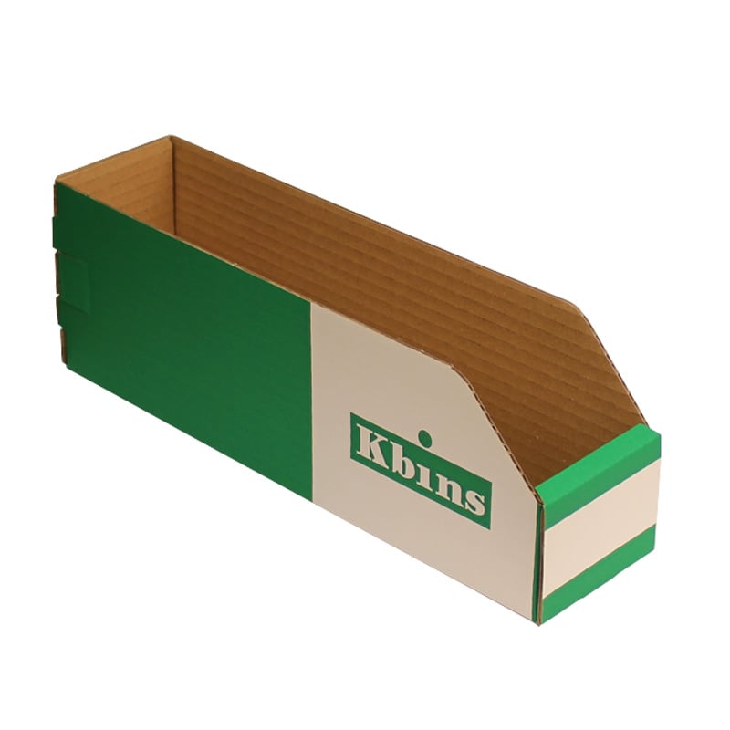 K-Bins - A Range Open Front Fibreboard Shelf Bins - 100 h x 75 w x 300 d - Pack of 50