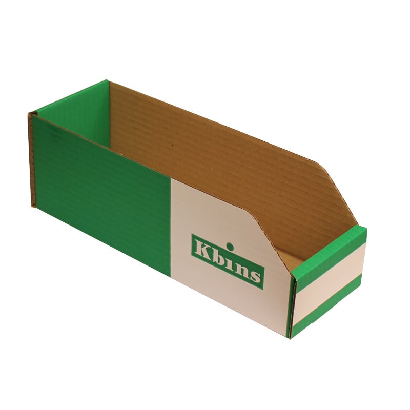 K-Bins - A Range Open Front Fibreboard Shelf Bins - 100 h x 100 w x 300 d - Pack of 50