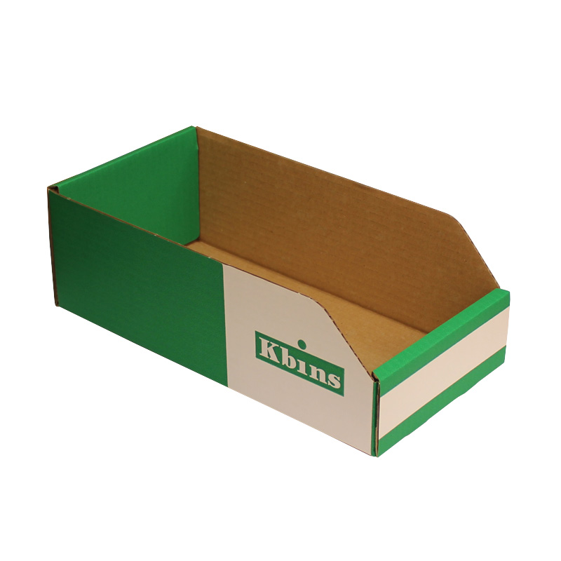 K-Bins - A Range Open Front Fibreboard Shelf Bins - 100 h x 150 w x 300 d - Pack of 50