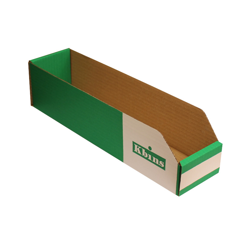 K-Bins - A Range Open Front Fibreboard Shelf Bins - 100 x 100 x 400mm (H x W x D) - Pack of 50