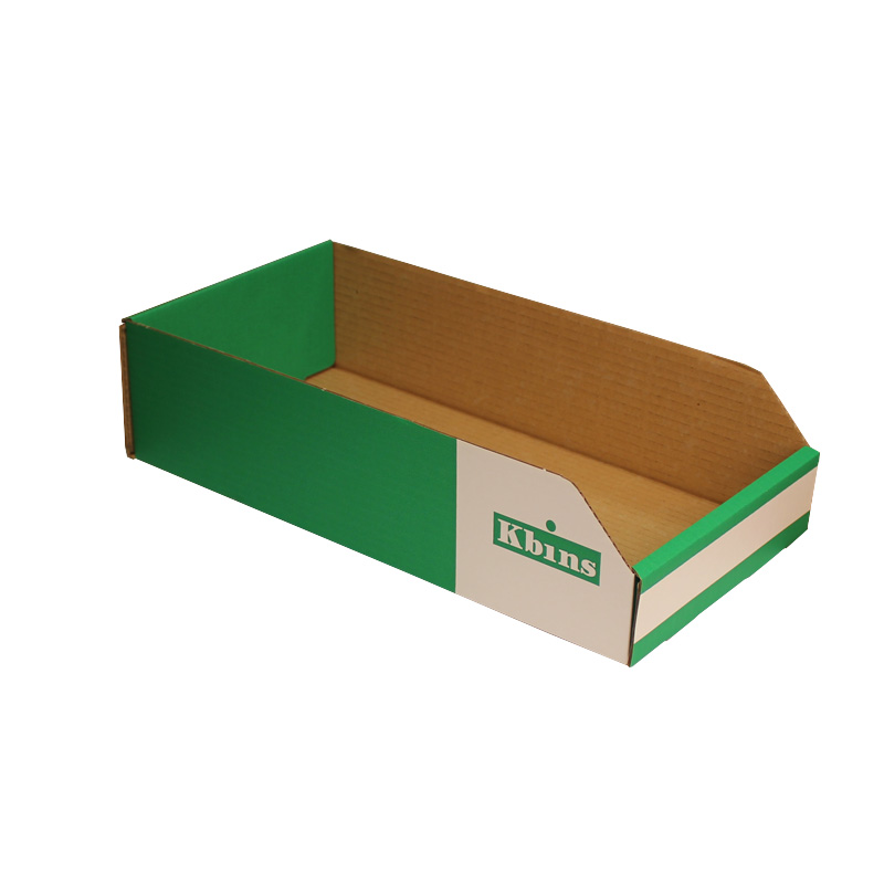 K-Bins - A Range Open Front Fibreboard Shelf Bins - 100 x 200 x 400mm (H x W x D) - Pack of 50